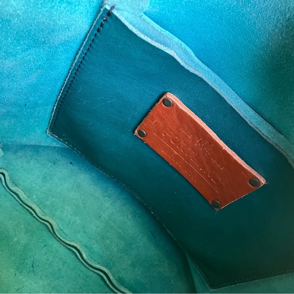 🌊CARIBBEAN Portland Leather Goods Medium Classic tote MODIFIED to crossbody - Picture 7 of 16